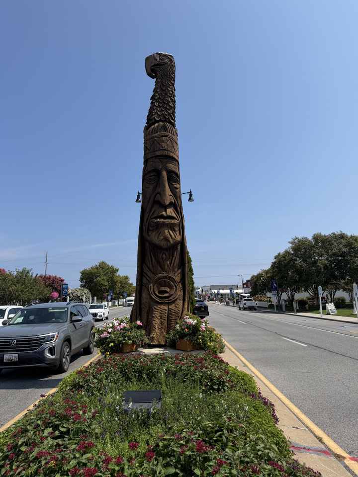 Chief Little Owl at the entrance to Bethany Beach, Delaware